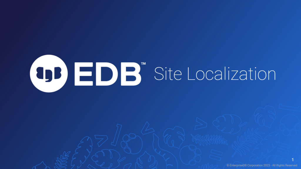 Site Localization Project Title Slide