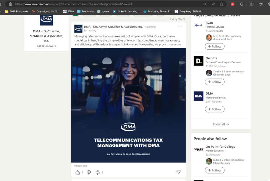 DMA Telecom LinkedIn Post