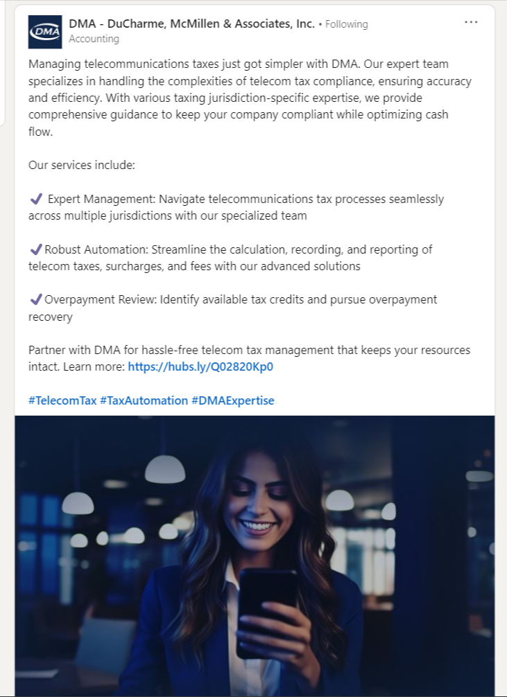 DMA Telecom LinkedIn Post Full